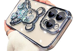 manleno-electroplated-3d-bear-for-iphone-15-pro-max-case-for-women-glitter-floating-liquid-quicksand-1