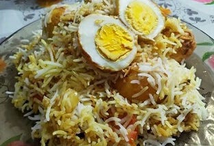 Instant Egg Biryani for lunch