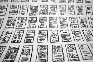 Some sketches draw on the big paper for mobile application