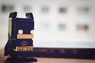 Batman figurine made of blocks.