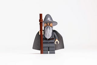 A Lego toy that resembles Gandalf the wizard from Tolkien’s Lord of the Rings