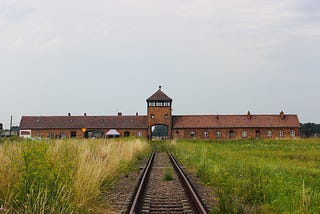 The horrific entrance to a concentration camp