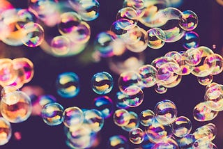 Lots of bubbles in the air with a warm filter