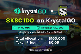 Kingspeed IDO Launch on KrystalGO: Announcement & Participation Details
