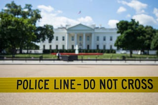 White house with Police line do not cross