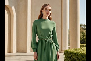 Green-Long-Sleeve-Midi-Dress-1