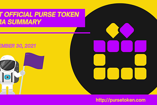 Summary Of The First Official PURSE-Token AMA