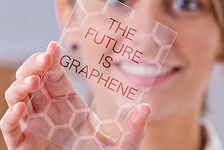 A scientist showing transparent sheet of graphene