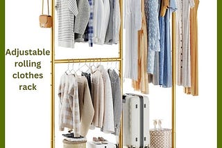 smart and heavy metal rolling clothes rack.