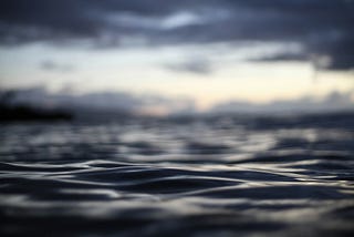 Close-up of stormy looking sea and sky.