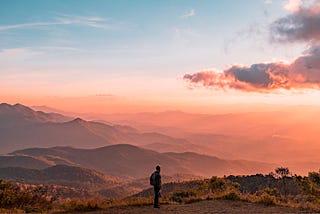 A man looking towards the sky.