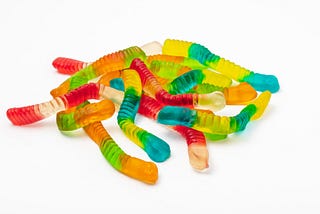 Gummy worms. Not the worms that we want.