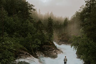Contemplating a challenging river crossing