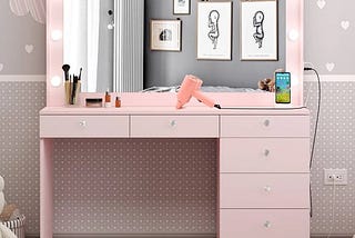 boahaus-makeup-vanity-7-drawers-lights-built-in-power-outlet-pink-gold-crystal-knobs-1