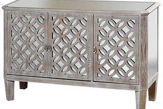 stylecraft-3-door-mirrored-driftwood-gray-filigree-dresser-1