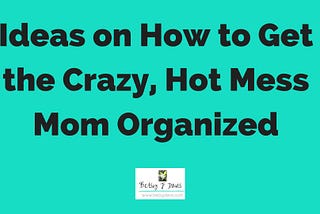 Ideas on How to Get the Crazy, Hot Mess Mom Organized
