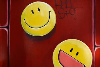 Smiley face graffiti