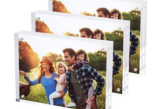 Magnetic Acrylic Floating Picture Frame for 5x7 Photos (3-Pack) | Image