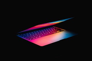 MacBook Pro in dark