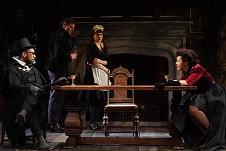 Four characters from Red Bull Theater’s production of Arden of Faversham.