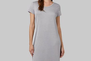 Stylish, Comfortable, Stretchable T-Shirt Dress for Women: XL - Ghost Grey Heather | Image