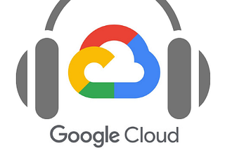 Google’s multicolored cloud icon rests between the pads of two over-ear headphones, with the words “Google Cloud Reader” beneath