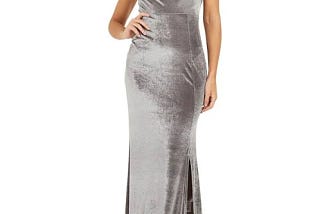 Grey Formal Spaghetti Strap Maxi Evening Sheath Dress from QUIZ | Image