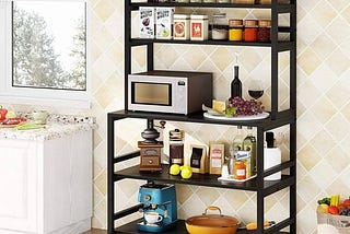 5-tier-bakers-rack-with-storage-kitchen-stand-micorwave-over-cart-black-1