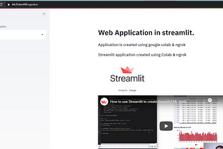 Deploy web application(streamlit) using google colab and ngrok