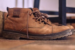 A pair of old work boots.