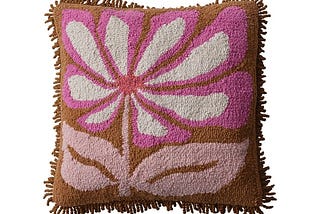 creative-co-op-pink-cotton-punch-hook-pillow-with-flower-and-fringe-brown-natural-square-1