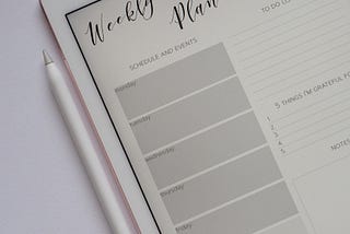 Day 7: Having A Planner Is The Start Of Building A Daily Schedule