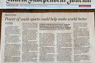 Our first press in the Marin Independent Journal