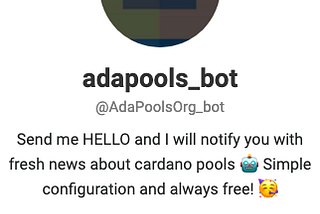 Adapools Telegram(テレグラム)ボットでお気に入りのステーキングプールを追跡しましょう