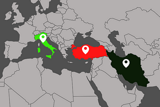 Data Visualization of COVID-19 : Italy-Turkey-Iran Comparison