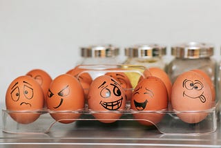 eggs with various emotions painted on them, learning more about emotional intelligence