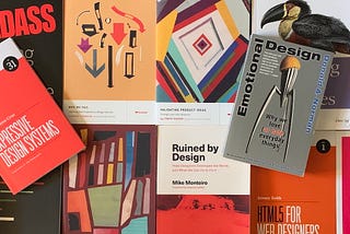 A pile of 17 assorted UX books from my collection.