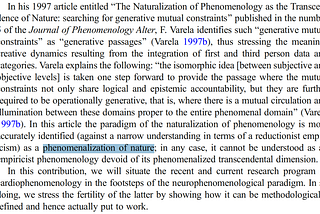 Naturalization of phenomenology, Phenomenalization of nature — Part 1: The Difficulty of Mutual…