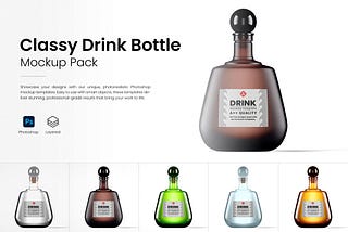 Oval Flat Drink Bottle Mockup Pack