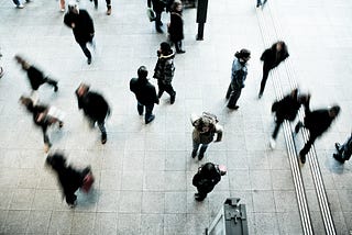 Random people walking on a busy street