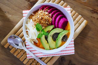 dragon fruit and avocado bowl