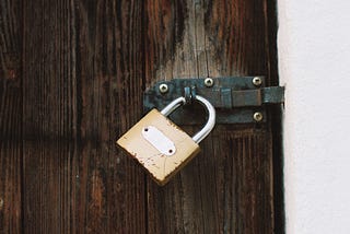 Padlock on door