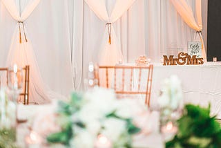 Elegant DIY Wedding Decor Flowers with beautiful curtains
