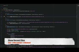 Quick Code Craft — Show Recent Files and Show Recent Location