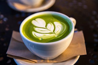 The side effects of SSRIs. Photo of matcha latte.
