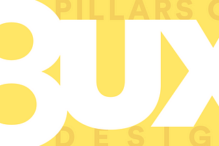 A stylized title graphic for the 8 Pillars of UX Design