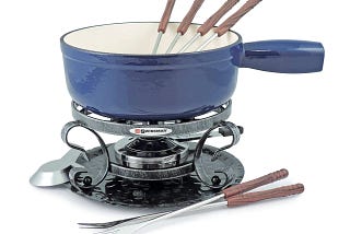 Swissmar Lugano 9 Piece Deep Blue Fondue Set | Image