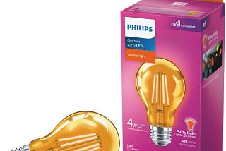 Vibrant Orange Philips A19 LED Party Light Bulb | Image