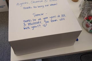 A box of farewell cookies