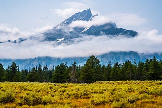 Montana scenery: mountains, clouds, forest